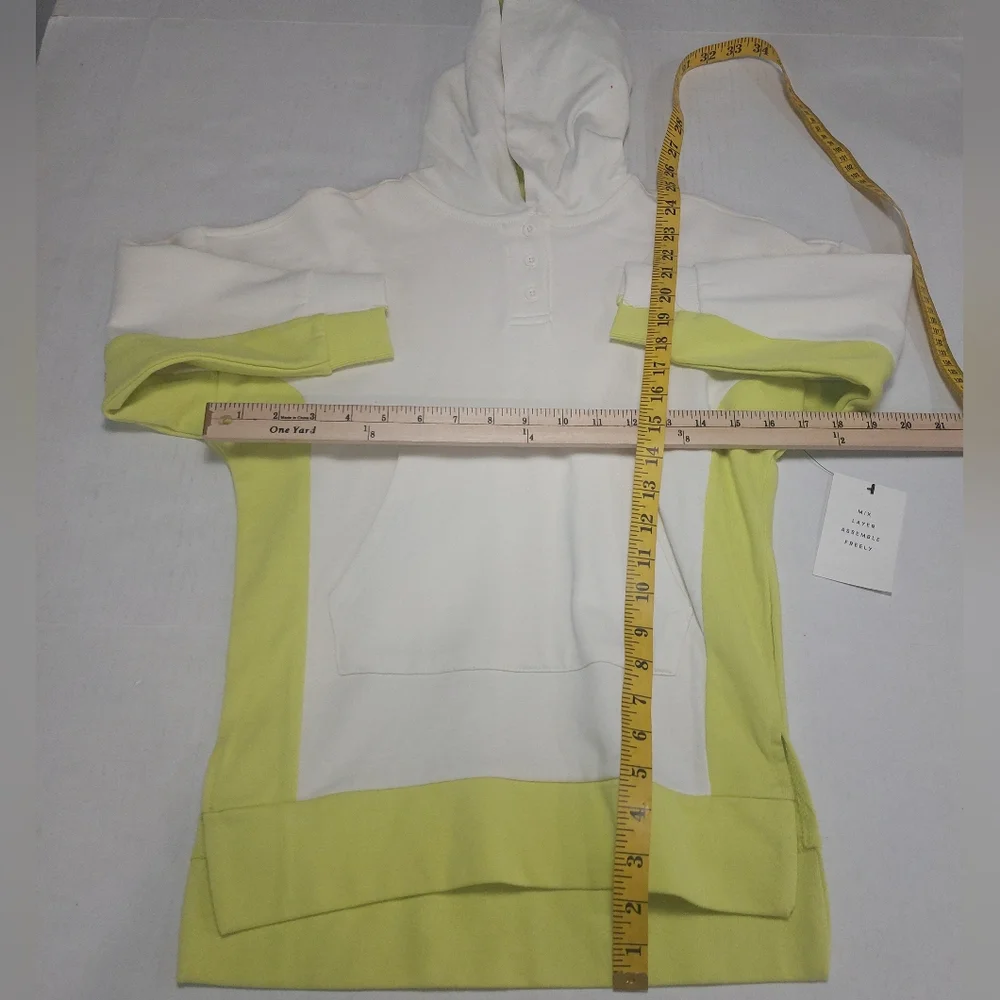 Free Assembly Girls Hoodie Dress Green and Cream Size XS 4/5 - Picture 7 of 10